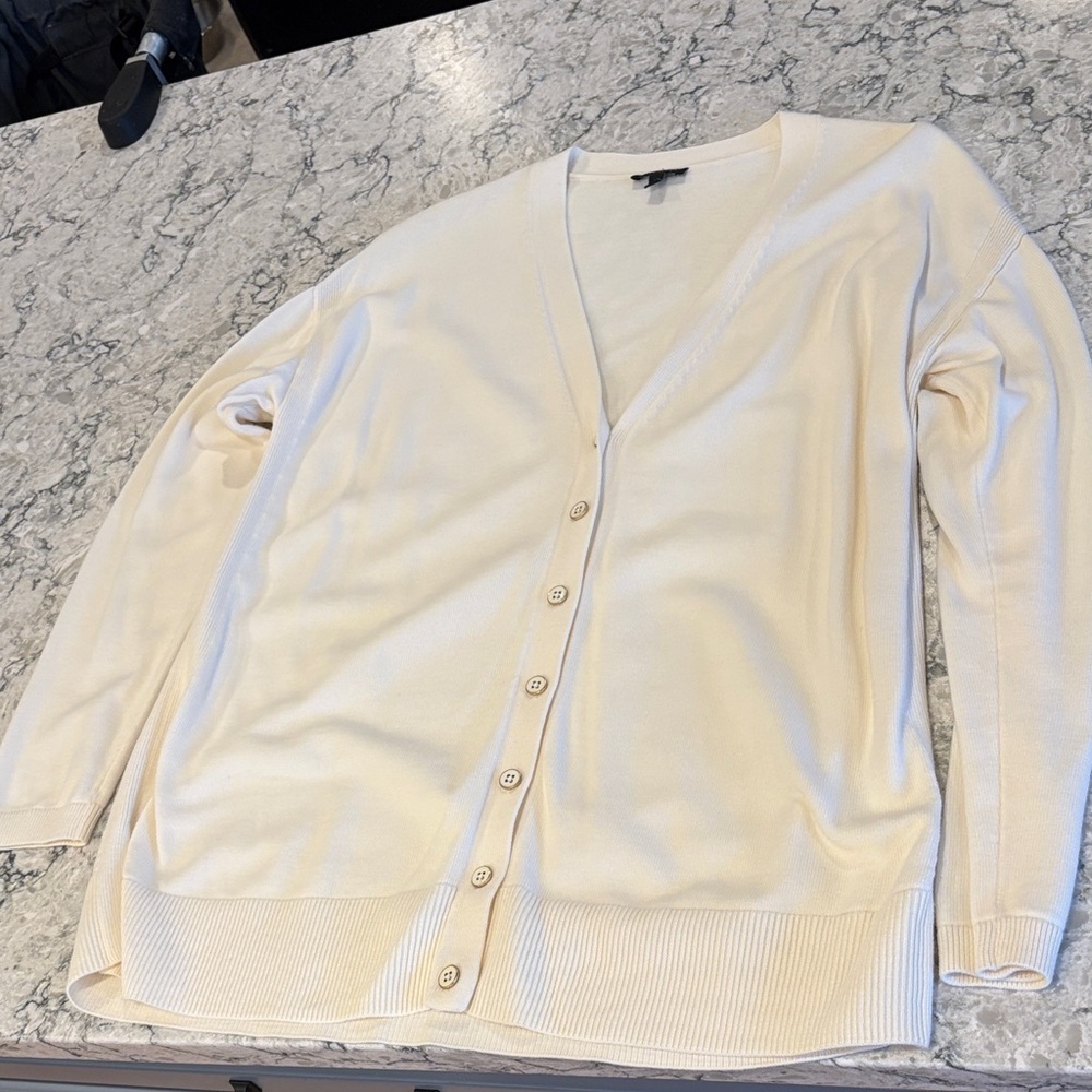 Talbots Cream V-Neck Cardigan